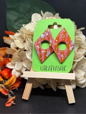 Orange & Pink Diamond Earrings